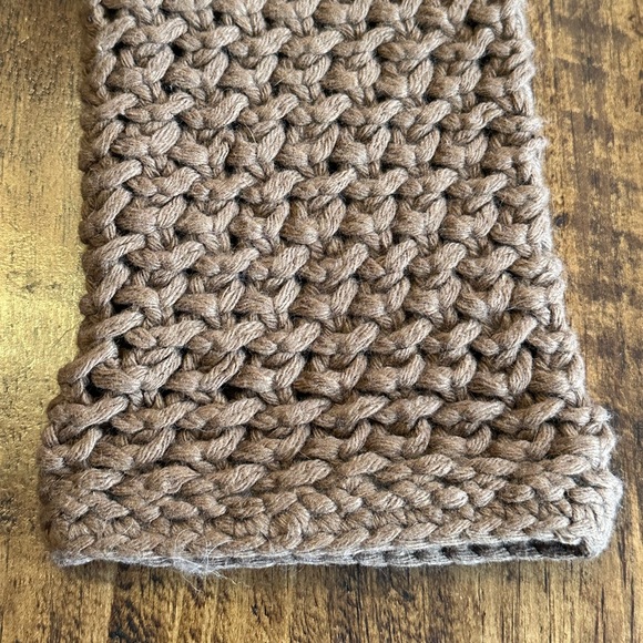 Banana Republic | Y2K Brown Open Weave Chunky Cropped Wool Blend Sweater, Size L - Picture 5 of 10